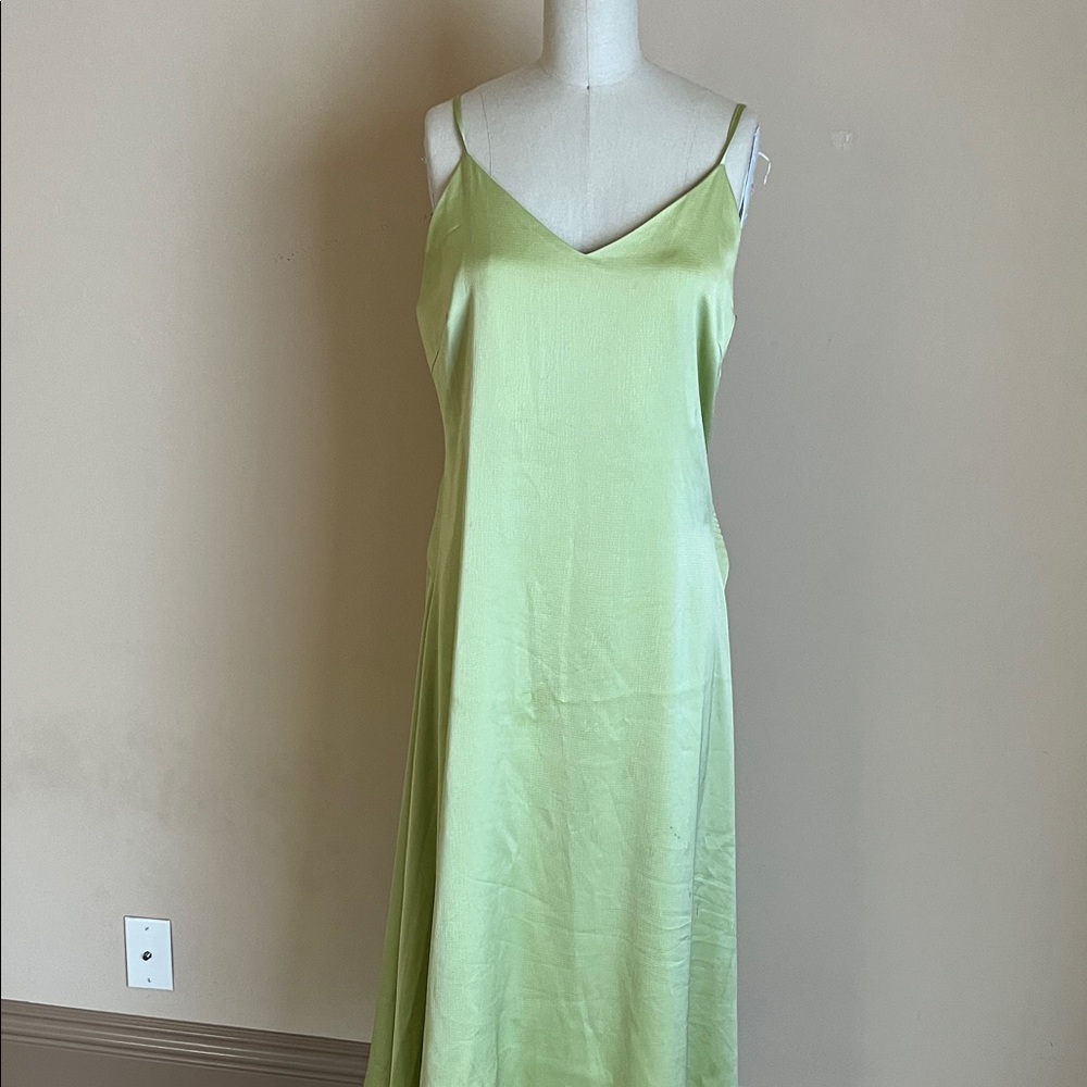 Green Satin dress